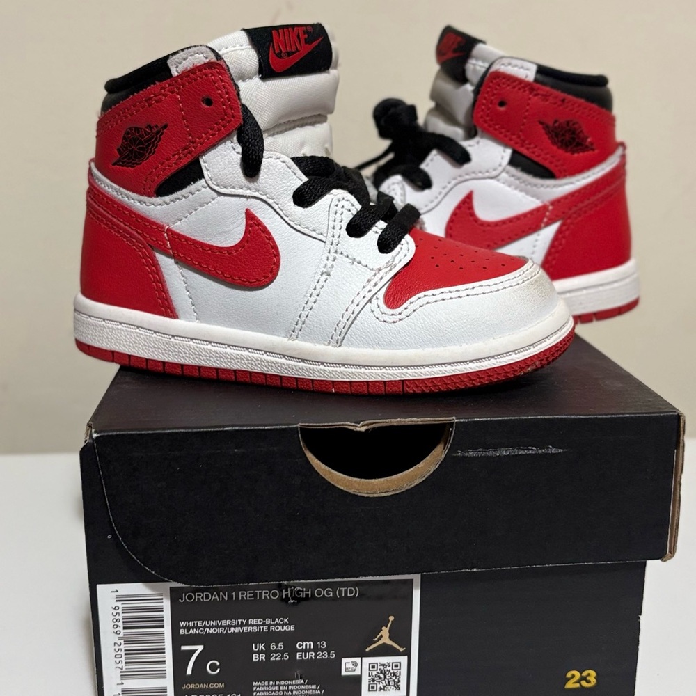 Nike Kids Sneakers in Red, White, and Black